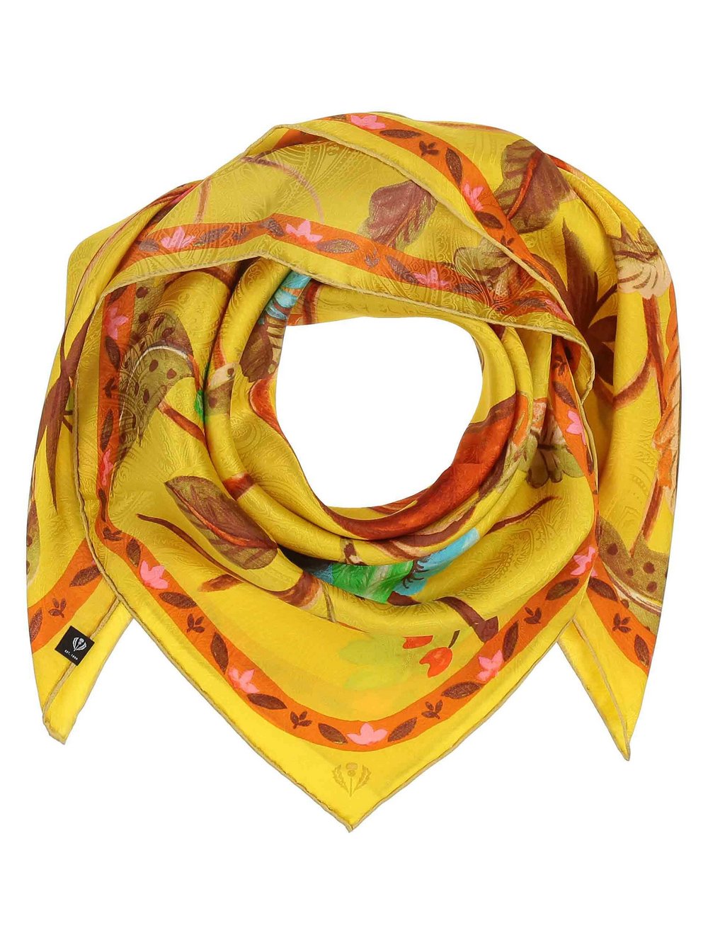 Thumbnail - Fraas Tuch Damen Seide gold gemustert, ONE SIZE