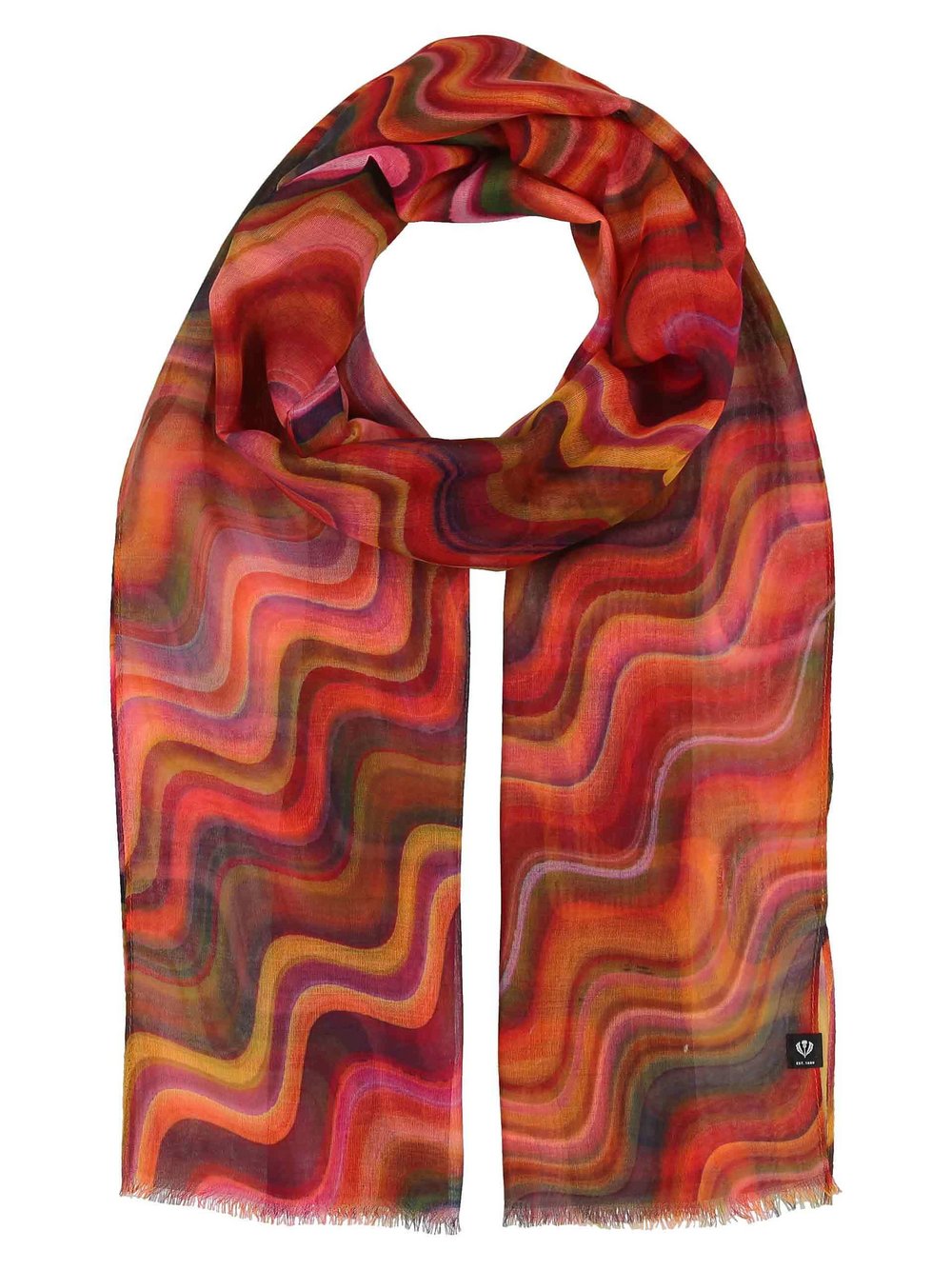 Thumbnail - Fraas Schal Damen orange gestreift, ONE SIZE