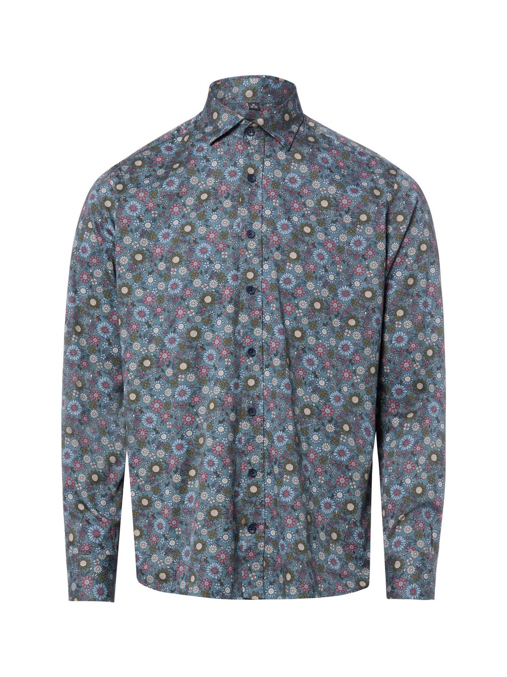 Nils Sundström Hemd Herren Modern Fit Baumwolle mehrfarbig gemustert, S