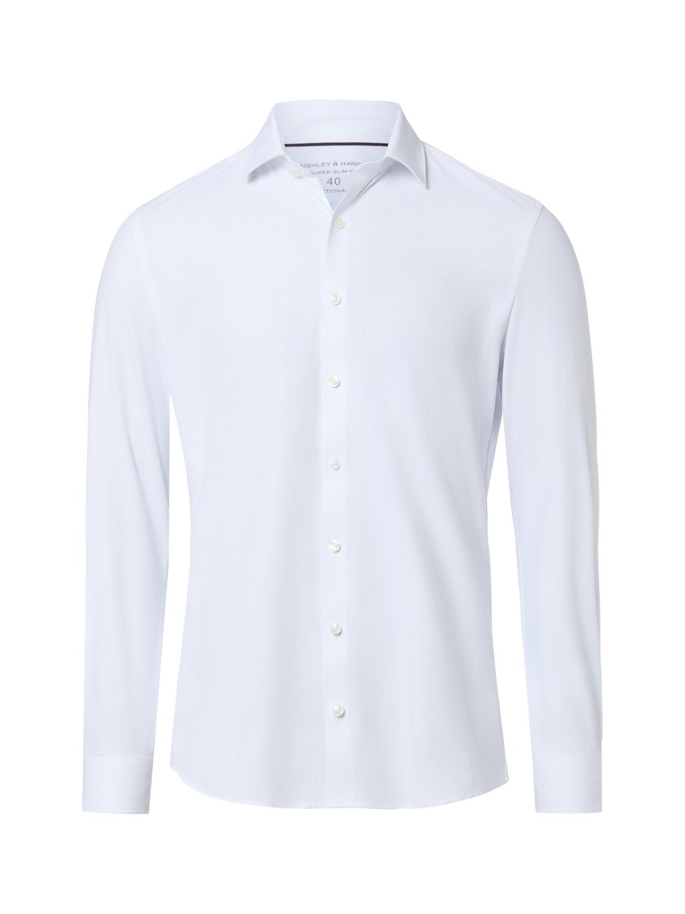 Finshley & Harding Hemd Herren Super Slim Fit Baumwolle weiß, 43