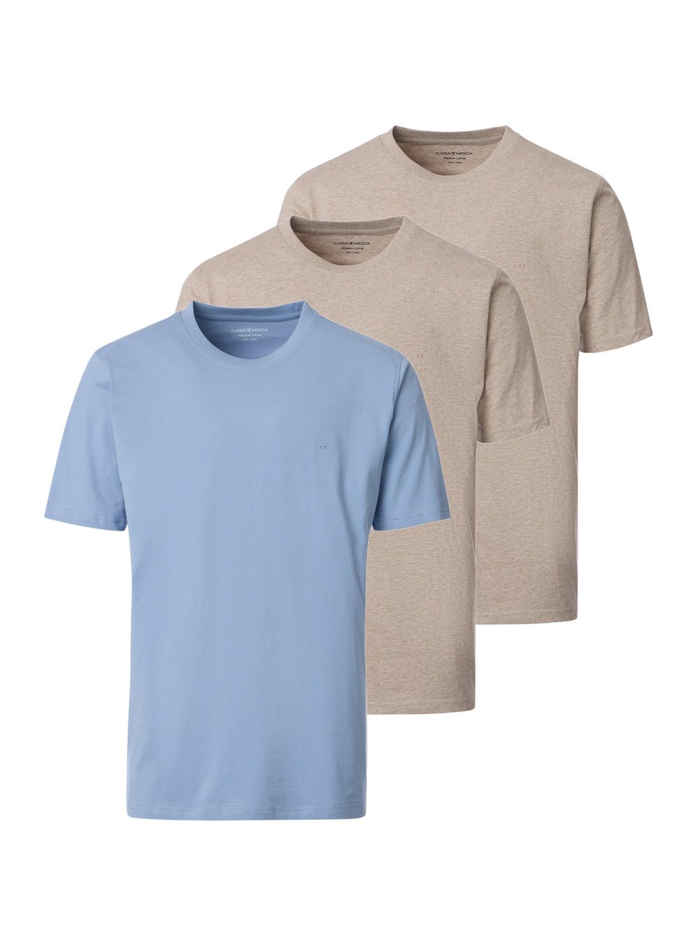 CASAMODA Basic T-Shirt im 3er-Pack Herren Baumwolle beige, XXXL