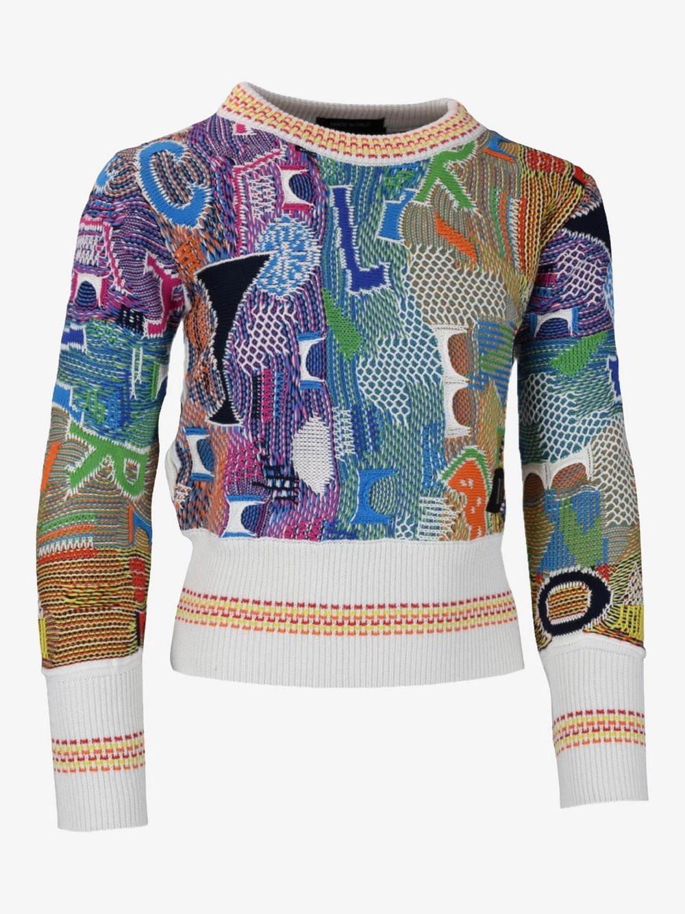 Carlo Colucci Pullover Mädchen Baumwolle mehrfarbig gemustert, 146