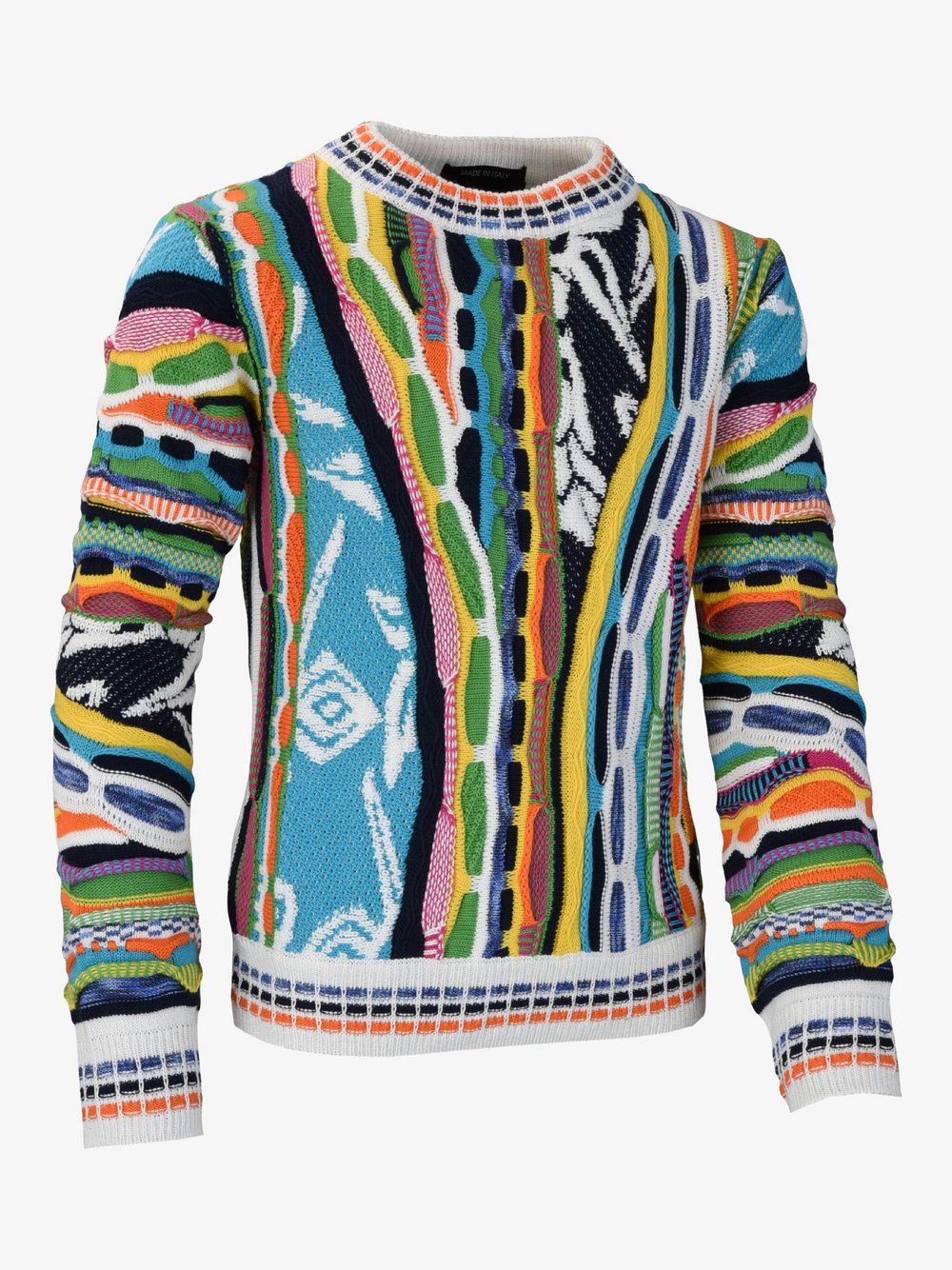 Thumbnail - Carlo Colucci Strickpullover Jungen Baumwolle mehrfarbig gemustert, 122