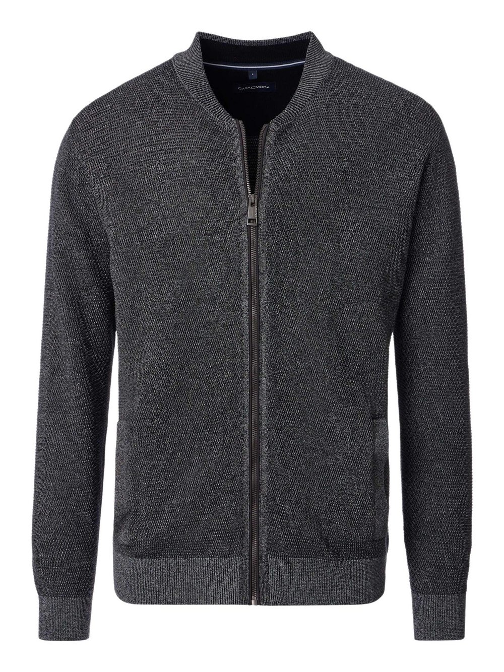 Thumbnail - CASAMODA Basic Strickjacke Herren Baumwolle grau, L