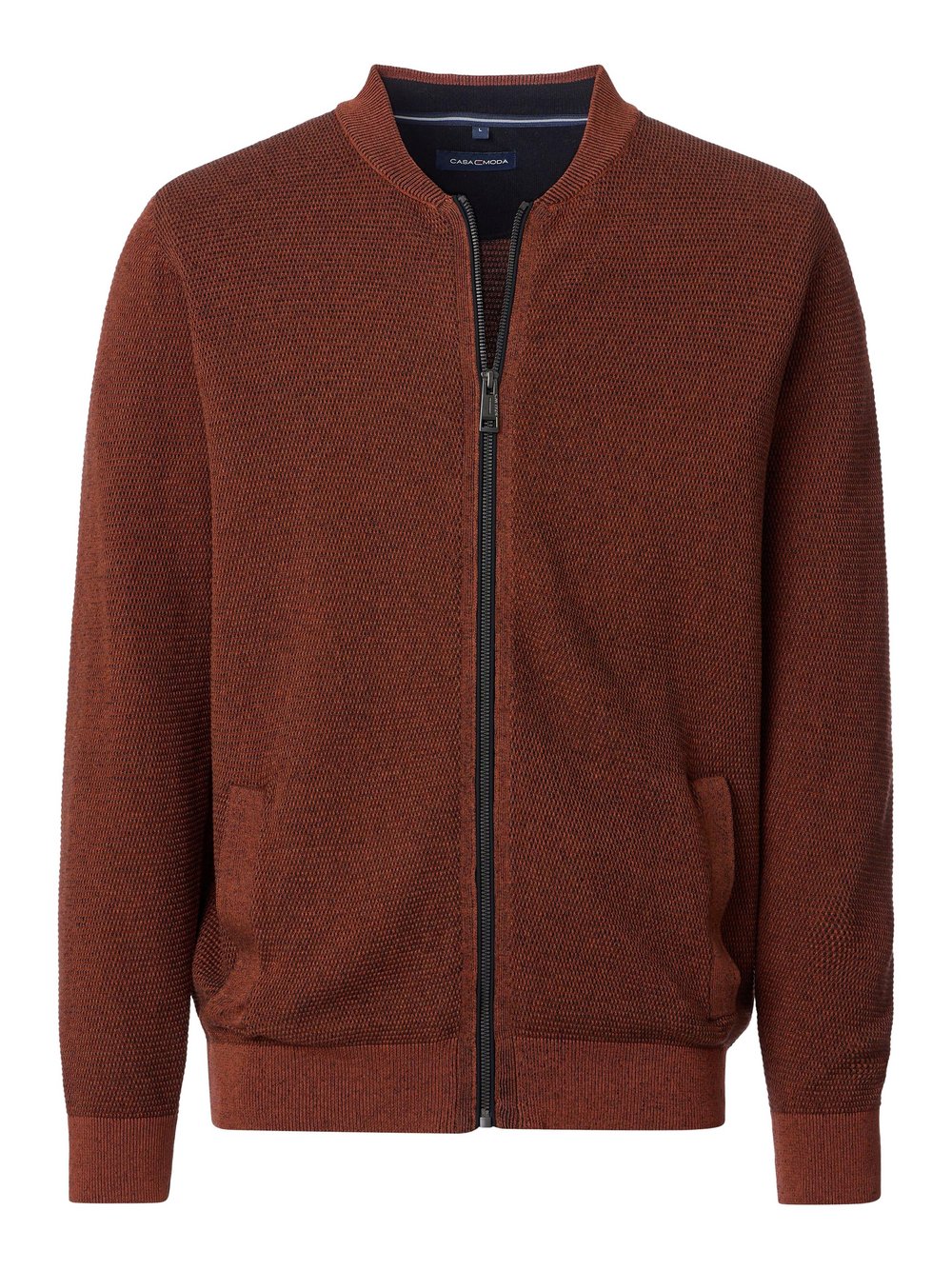 CASAMODA Basic Strickjacke Herren Baumwolle orange, 4XL