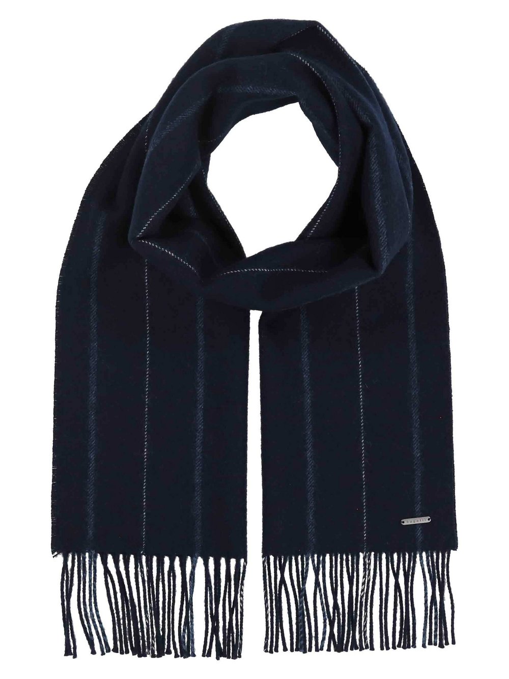 Bugatti Schal Herren Wolle blau kariert, ONE SIZE