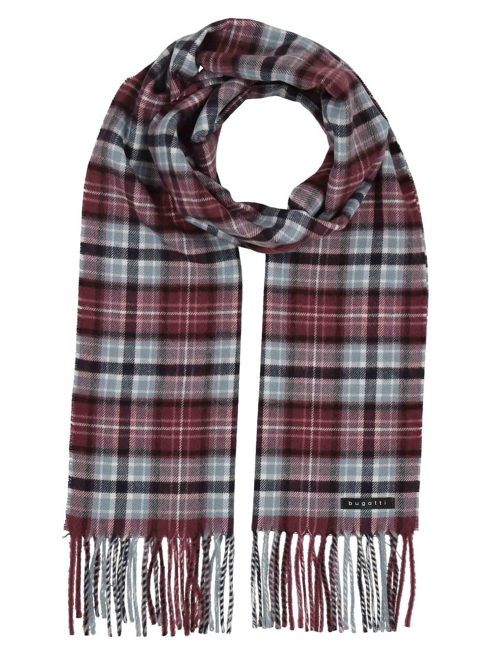 Bugatti Schal Herren rot kariert, ONE SIZE