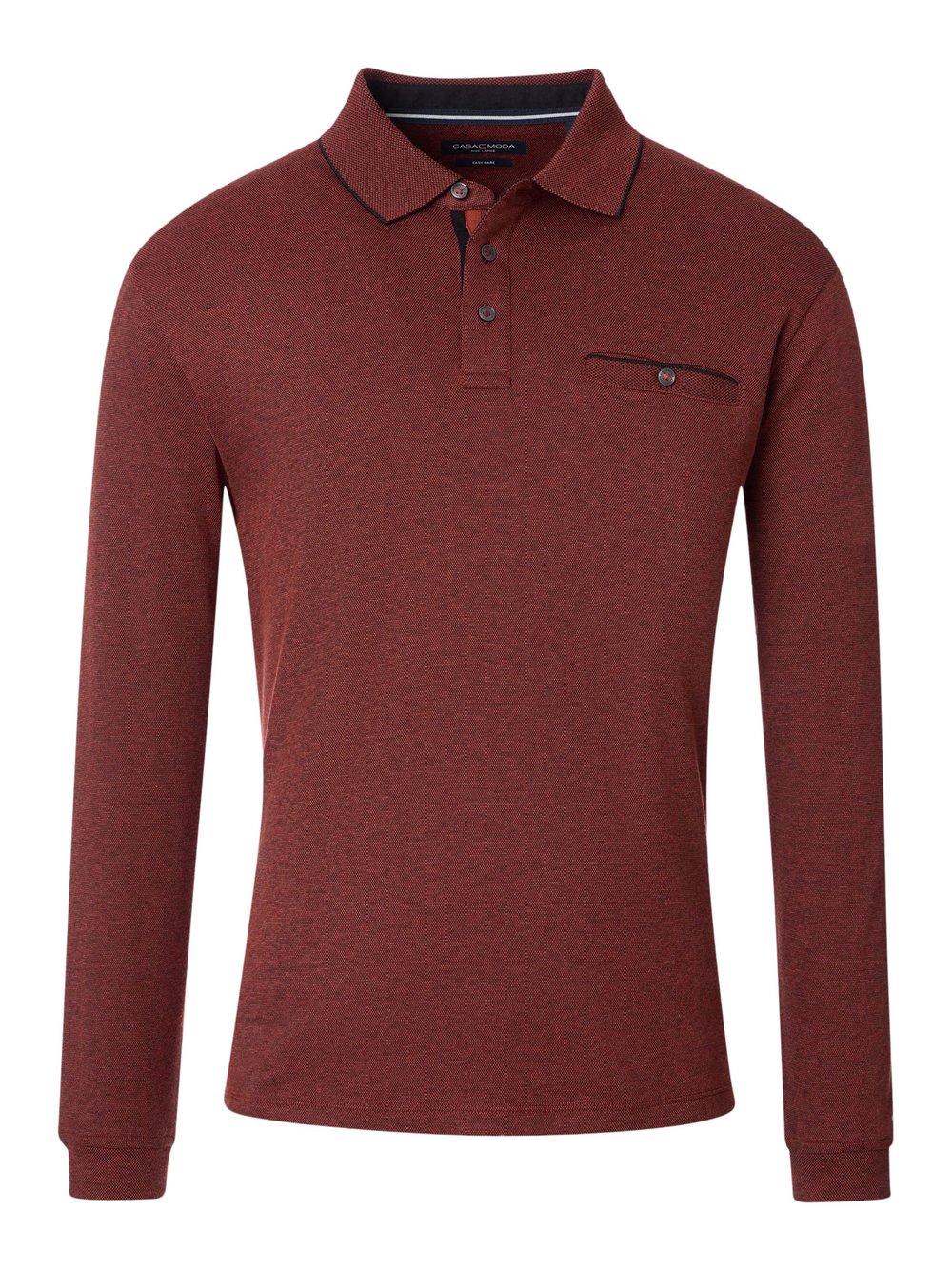 Thumbnail - CASAMODA Basic Poloshirt Herren Baumwolle rot, XL