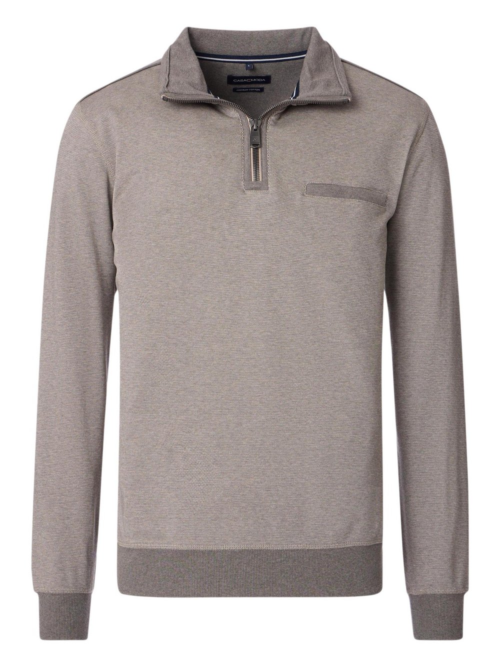 CASAMODA Basic Sweat-Troye Herren Baumwolle braun meliert, XXL