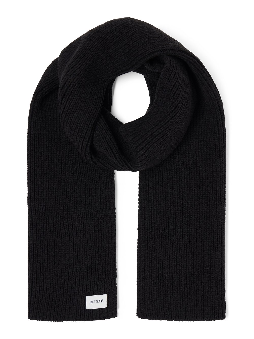 Mustang Schal Damen Baumwolle schwarz, ONE SIZE