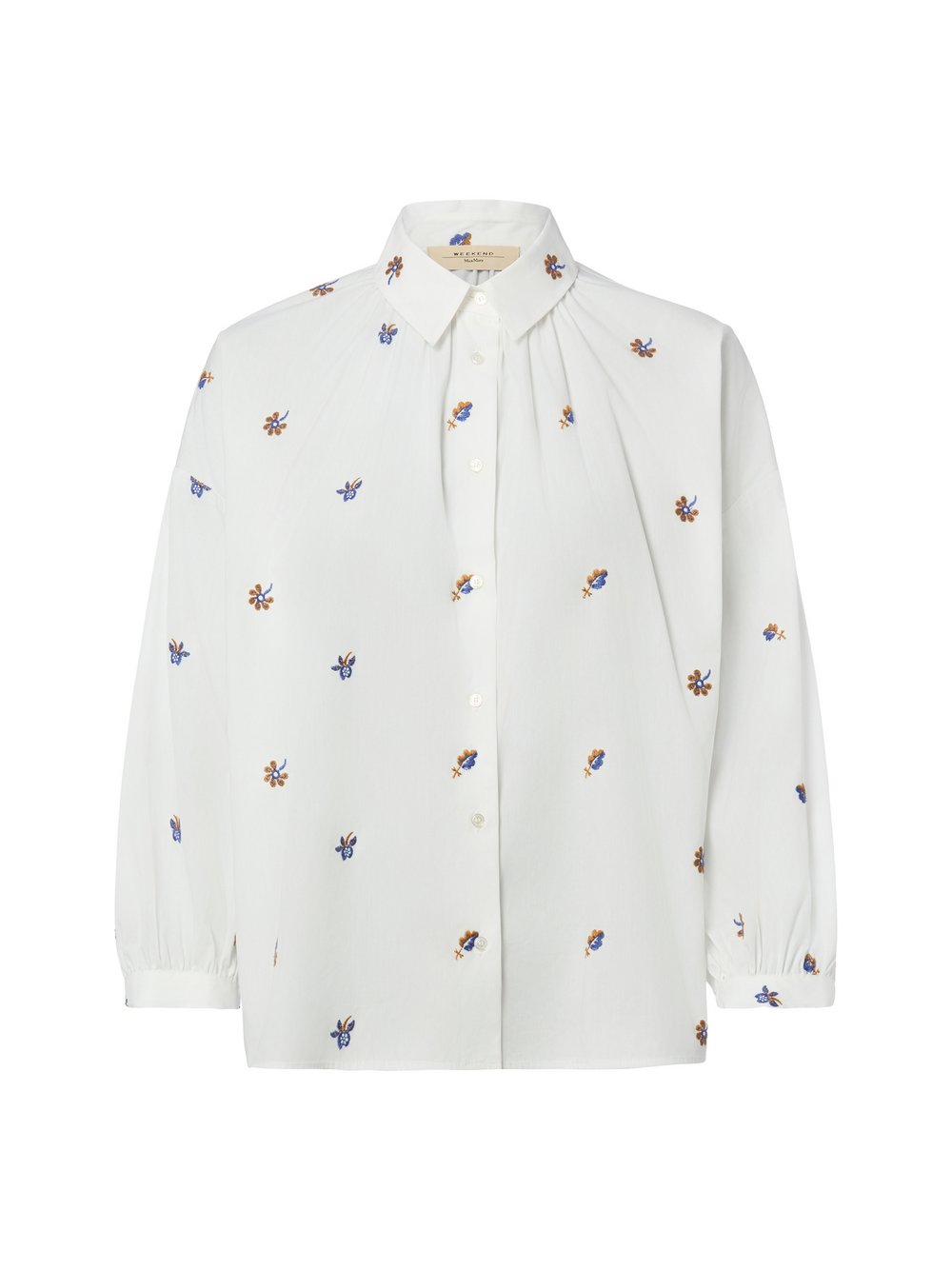 Weekend Max Mara Hemdbluse Damen Baumwolle (100%) weiß gemustert, 36