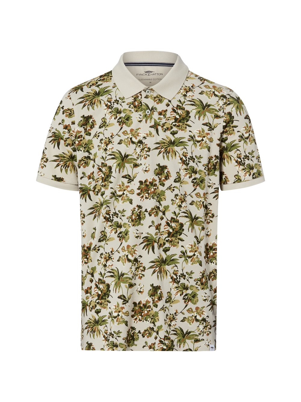 Fynch-Hatton Poloshirt Herren Baumwolle (100%) grün gemustert, XXXL