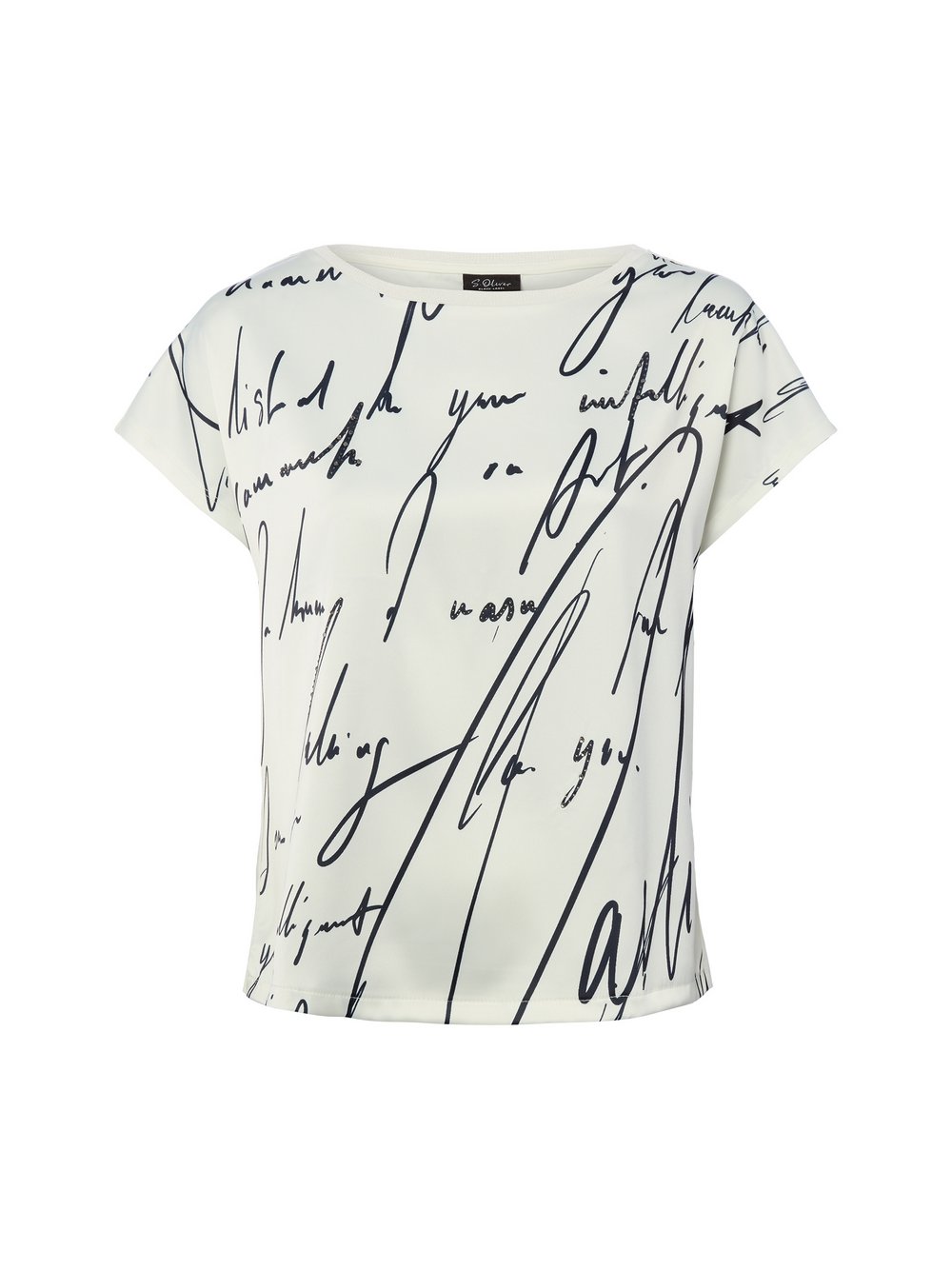 s.Oliver BLACK LABEL T-Shirt Damen Baumwolle beige gemustert, 36