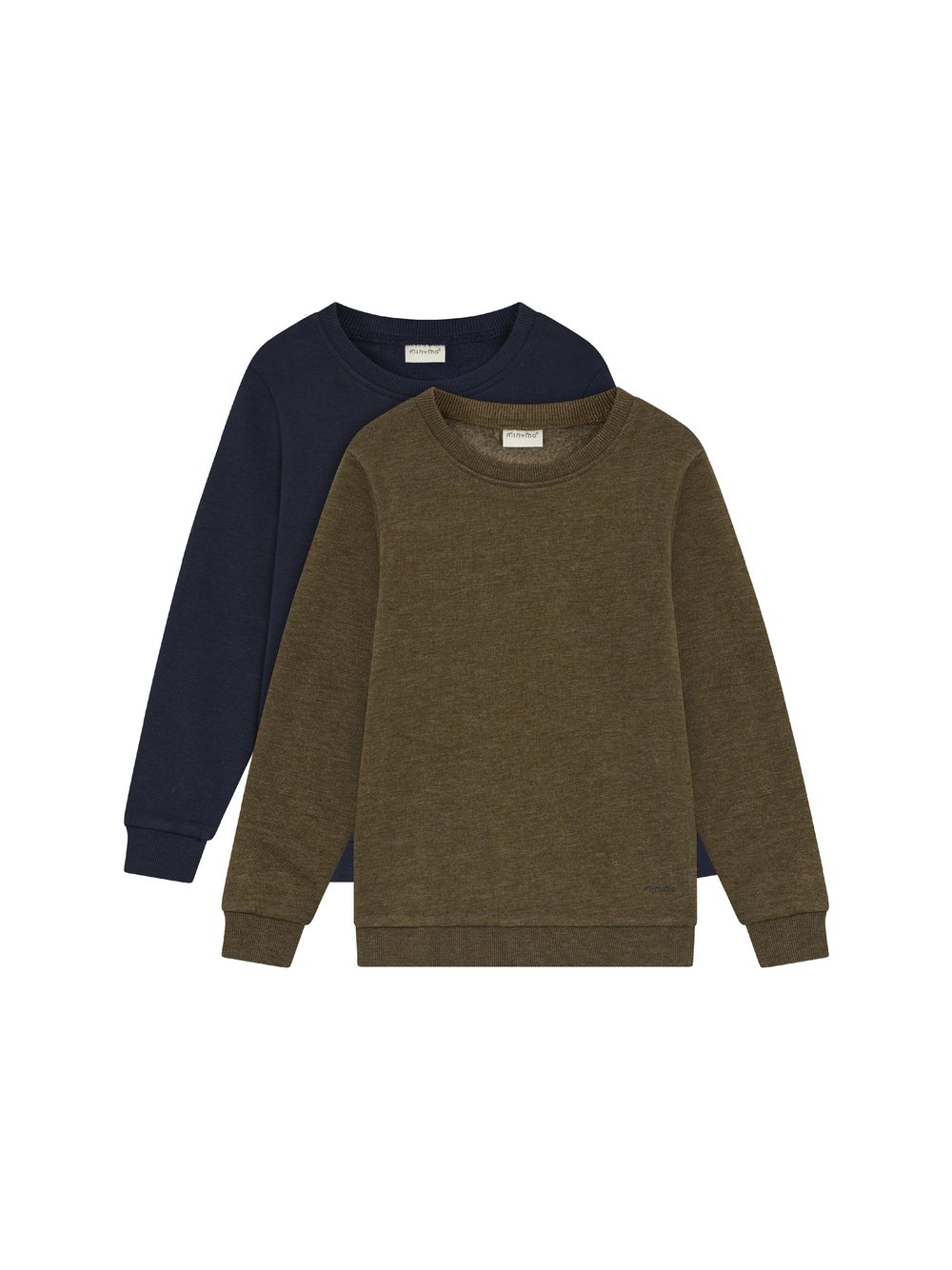 Minymo Sweater Kinder Baumwolle grün meliert, 140