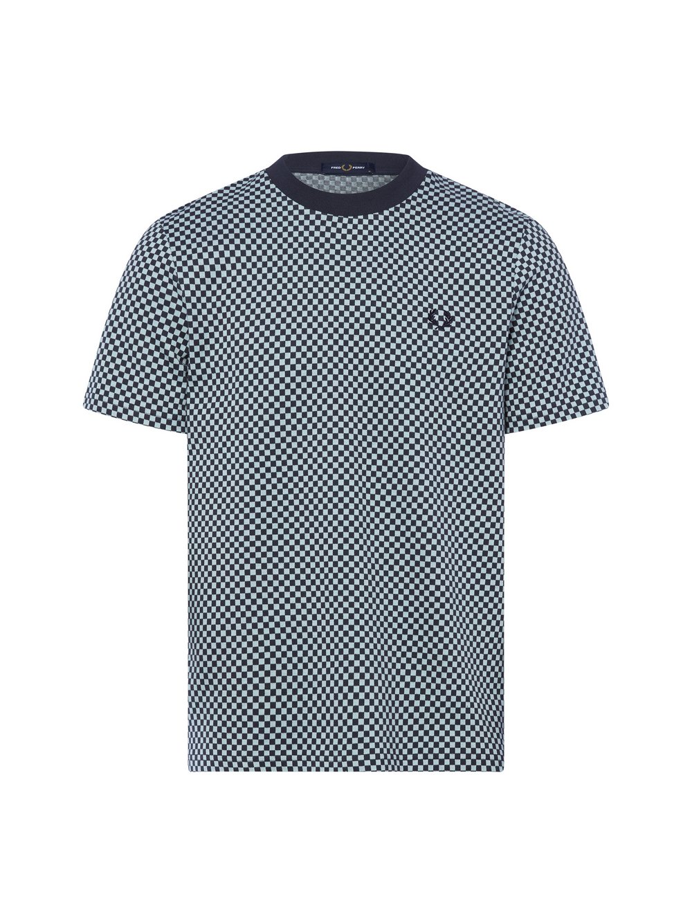 Fred Perry T-Shirt Herren Baumwolle (100%) blau gemustert, S