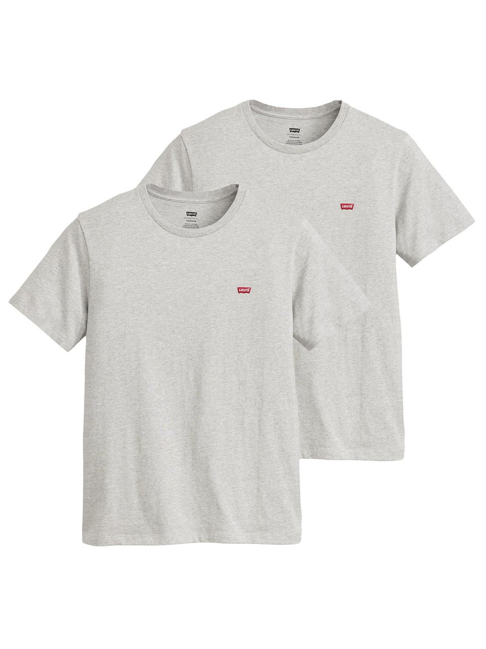 Levi's T-Shirt 2er Pack Herren Baumwolle grau, XL