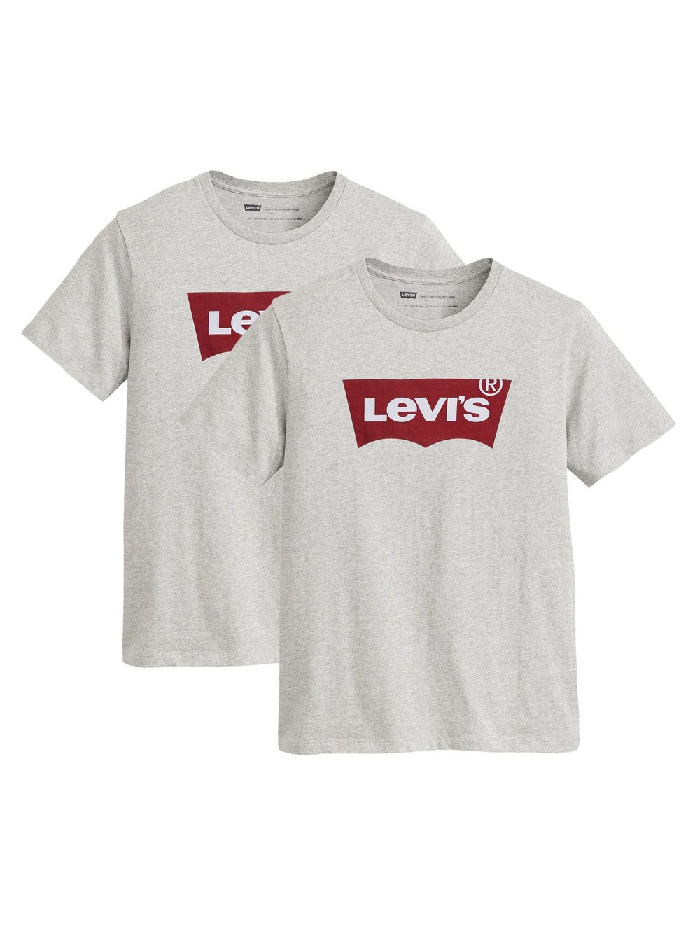 Levi's T-Shirt 2er Pack Herren Baumwolle grau, L