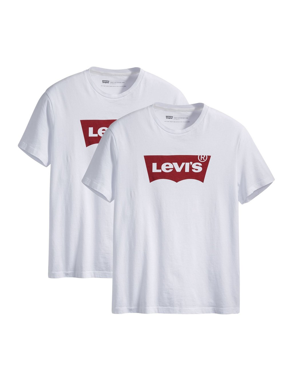 Levi's T-Shirt 2er Pack Herren Baumwolle weiß, L