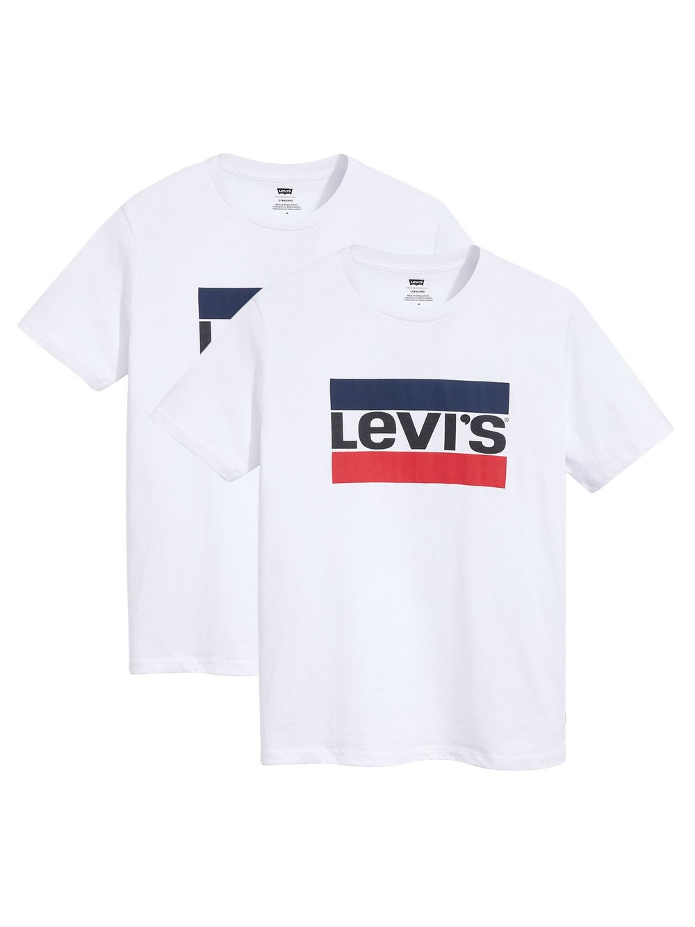 Levi's T-Shirt 2er Pack Herren Baumwolle weiß, L
