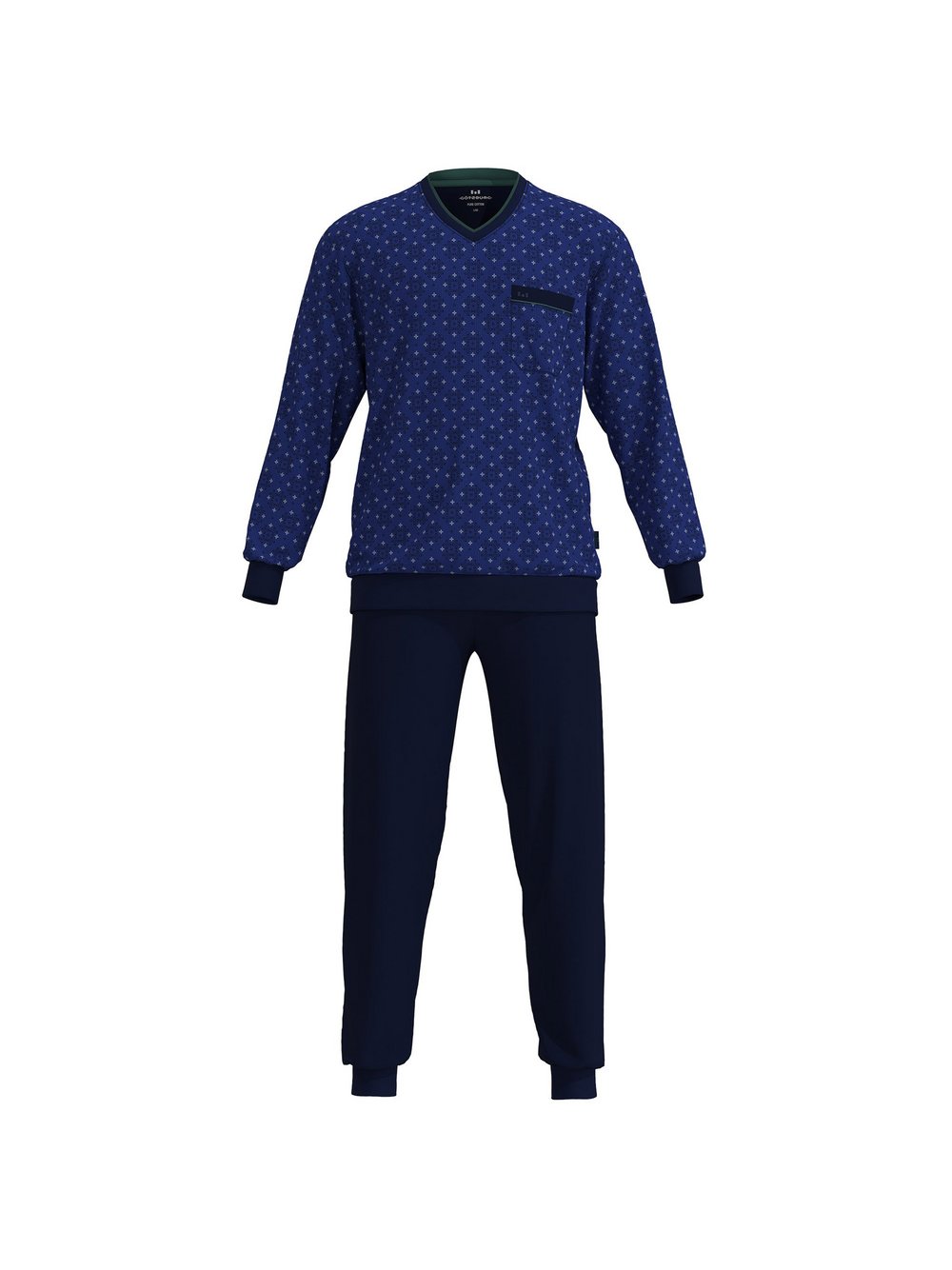 Thumbnail - GÖTZBURG Pyjama Herren Baumwolle mehrfarbig gemustert, XXL