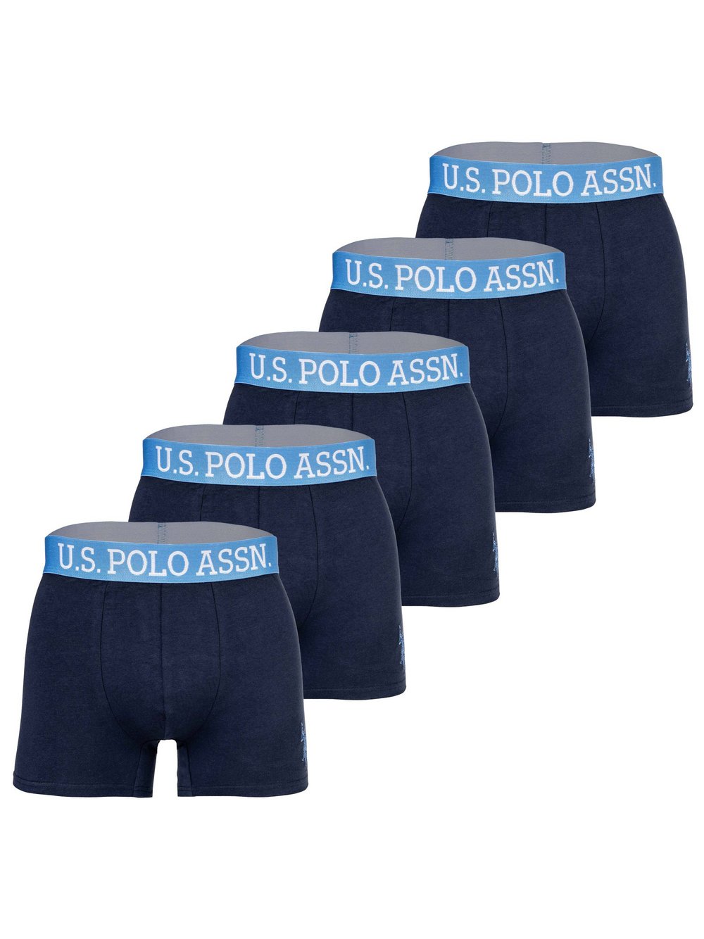 Thumbnail - U.S. Polo Assn. Boxershort 5er Pack Herren Baumwolle blau, L