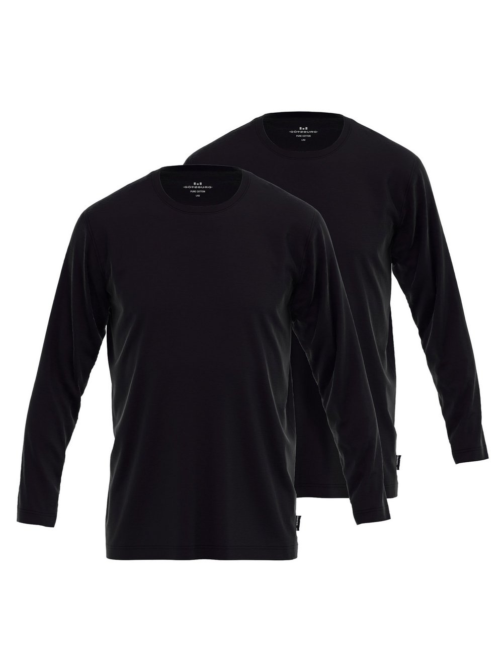 GÖTZBURG Longsleeve 2er Pack Herren Baumwolle schwarz, XXL