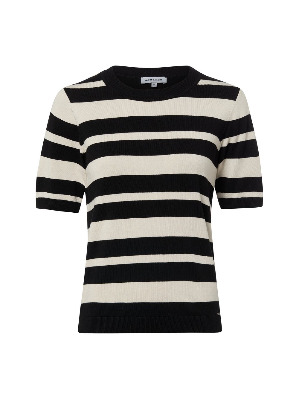 More & More Strickshirt Damen beige gestreift, 36