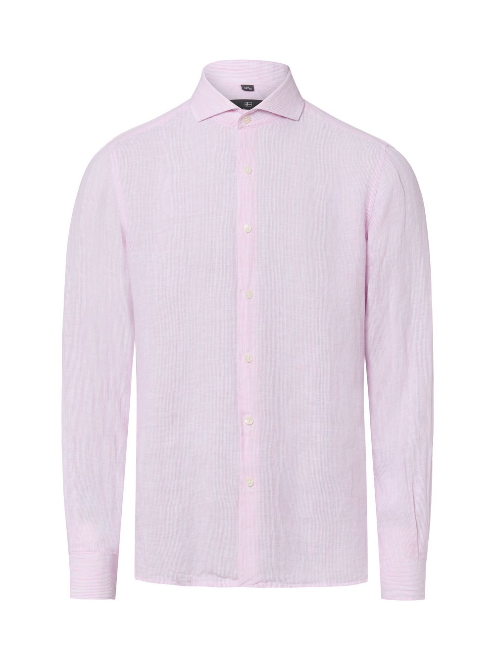 Nils Sundström Leinenhemd Herren Slim Fit rosa gestreift, L