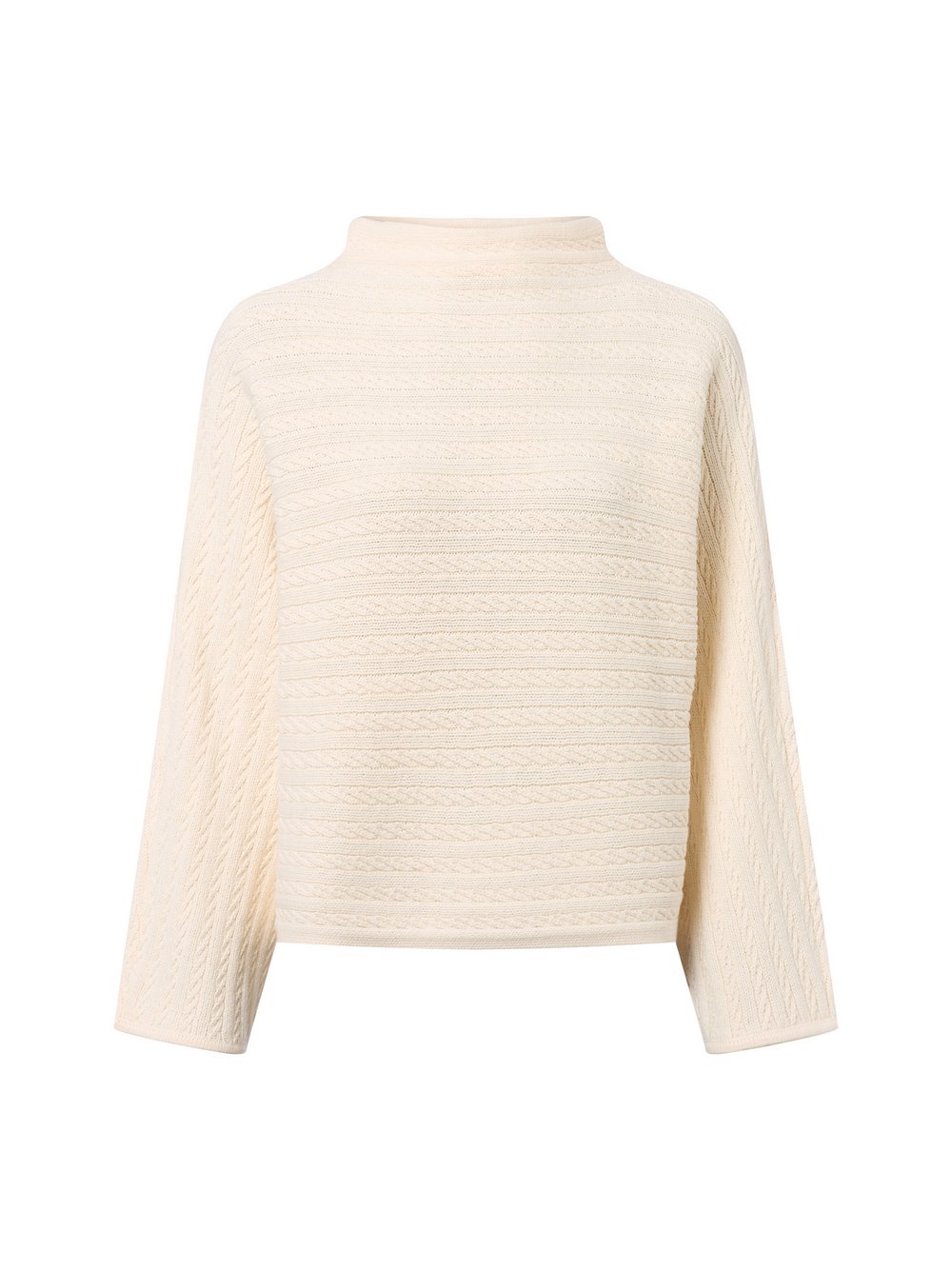zero Pullover Damen Baumwolle weiß strukturiert, S