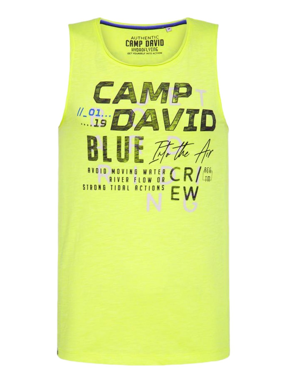Camp David Tanktop Herren Baumwolle gelb bedruckt, XXXL