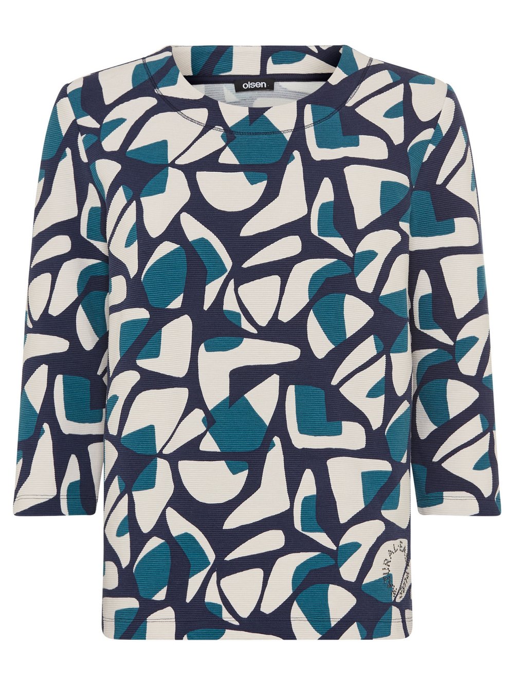 Olsen Sweatshirt Damen Baumwolle blau bedruckt, 40