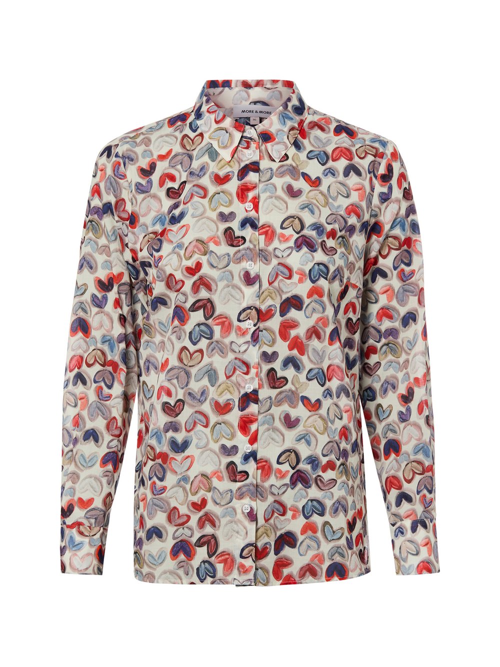 More & More Hemdbluse Damen Baumwolle (100%) mehrfarbig gemustert, 38