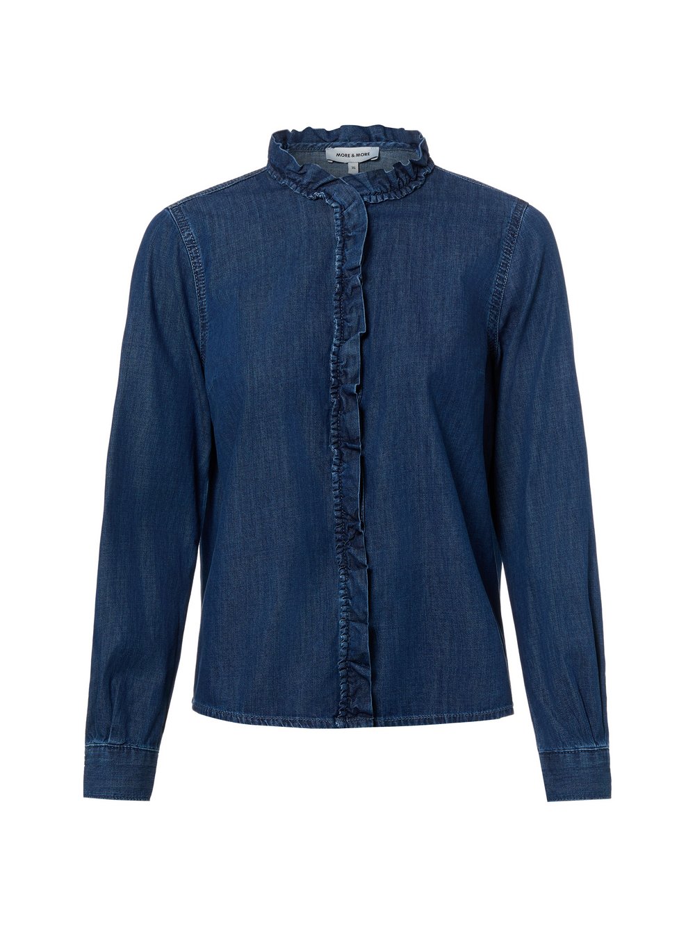 More & More Jeansbluse Damen Baumwolle blau, 42