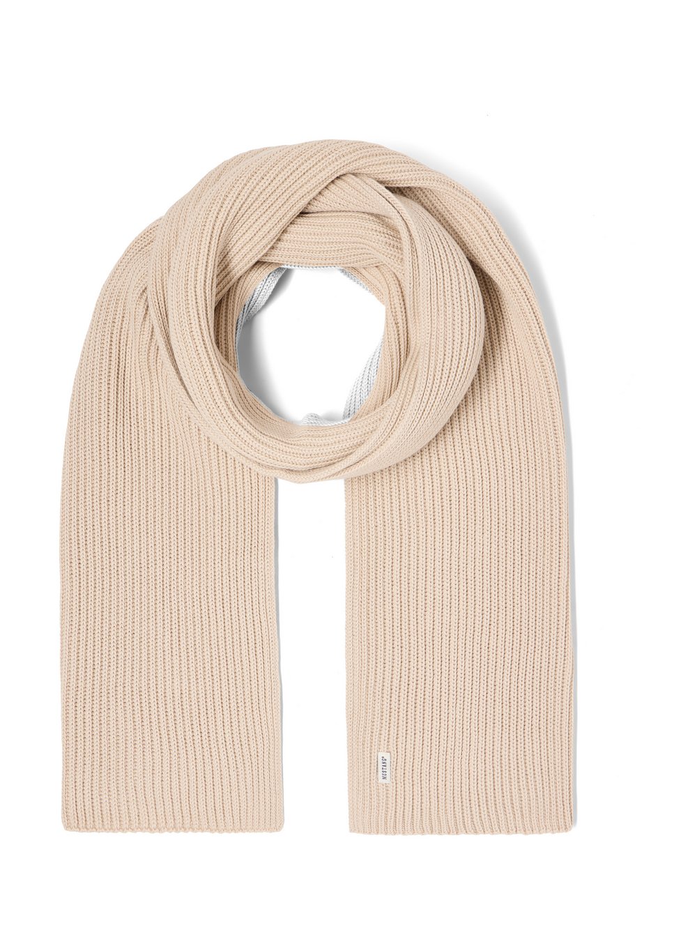 Mustang Schal Herren Baumwolle beige, ONE SIZE