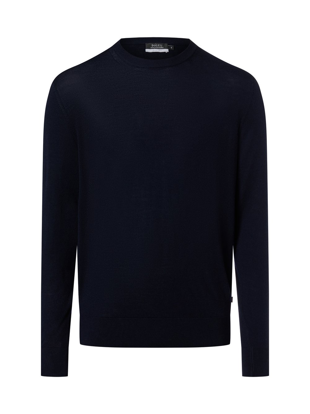 Digel Feinstrick-Pullover aus Merinowolle Herren blau meliert, 52