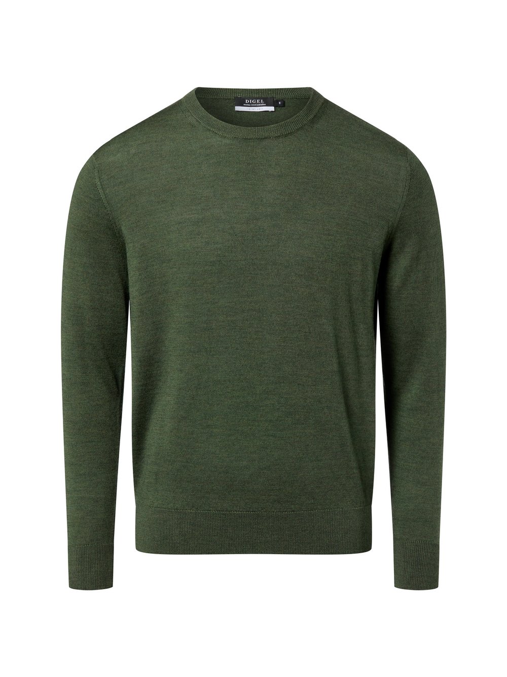 Digel Feinstrick-Pullover aus Merinowolle Herren grün meliert, 48
