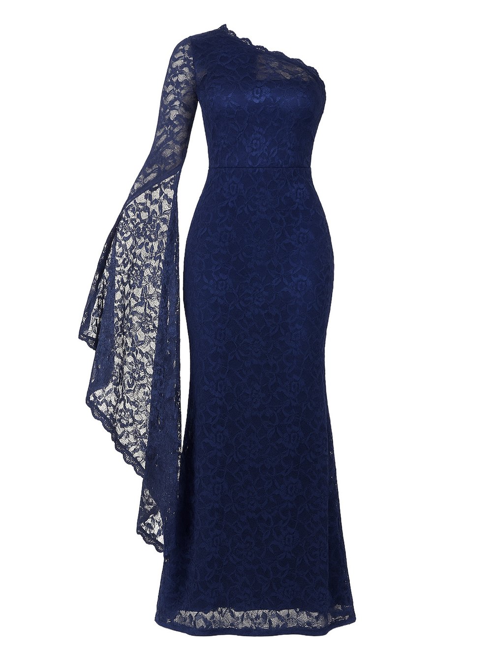 Goddiva Maxi Kleid Damen blau gemustert, 44