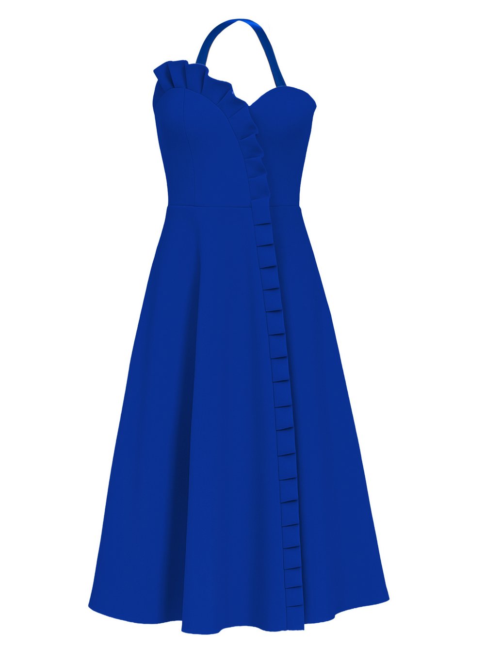 Thumbnail - Goddiva Midi Kleid Damen blau, 36