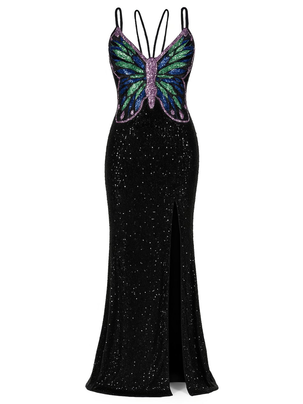 Goddiva Maxi Kleid Damen Polyamid schwarz, 42
