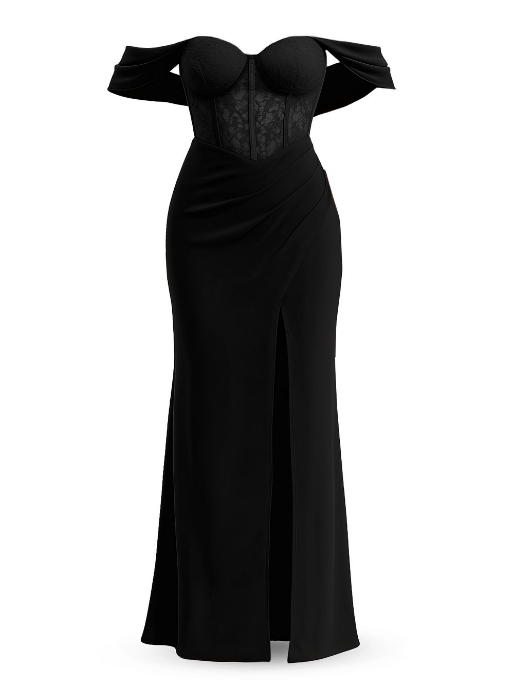 Goddiva Maxi Kleid Damen Polyamid schwarz, 36
