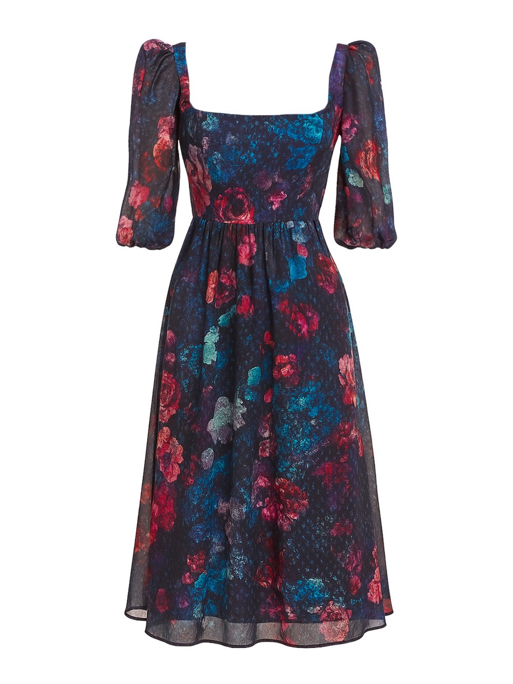 Thumbnail - Goddiva Midi-Kleid Damen schwarz gemustert, 36