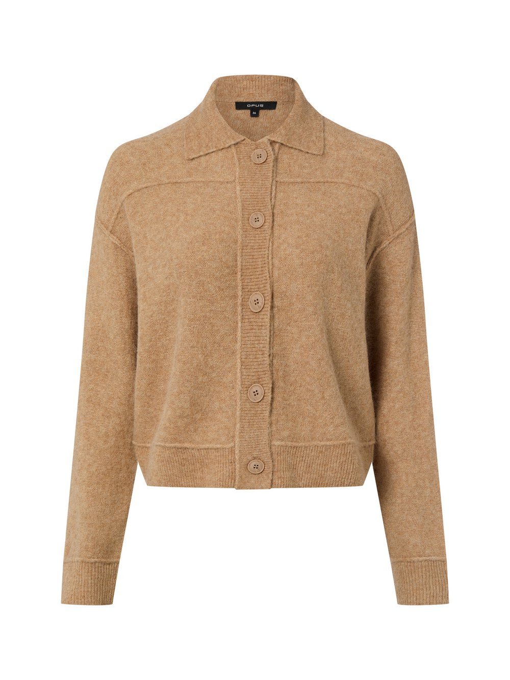 Opus Strickjacke mit Mohairanteil Damen Wolle braun meliert, 36