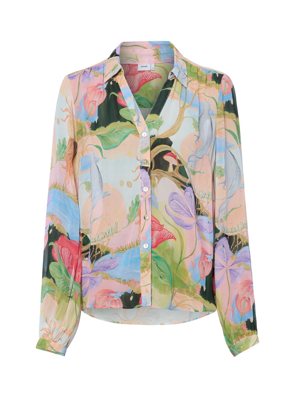Nümph Bluse – Nushailin Damen Viskose (100%) mehrfarbig gemustert, 40