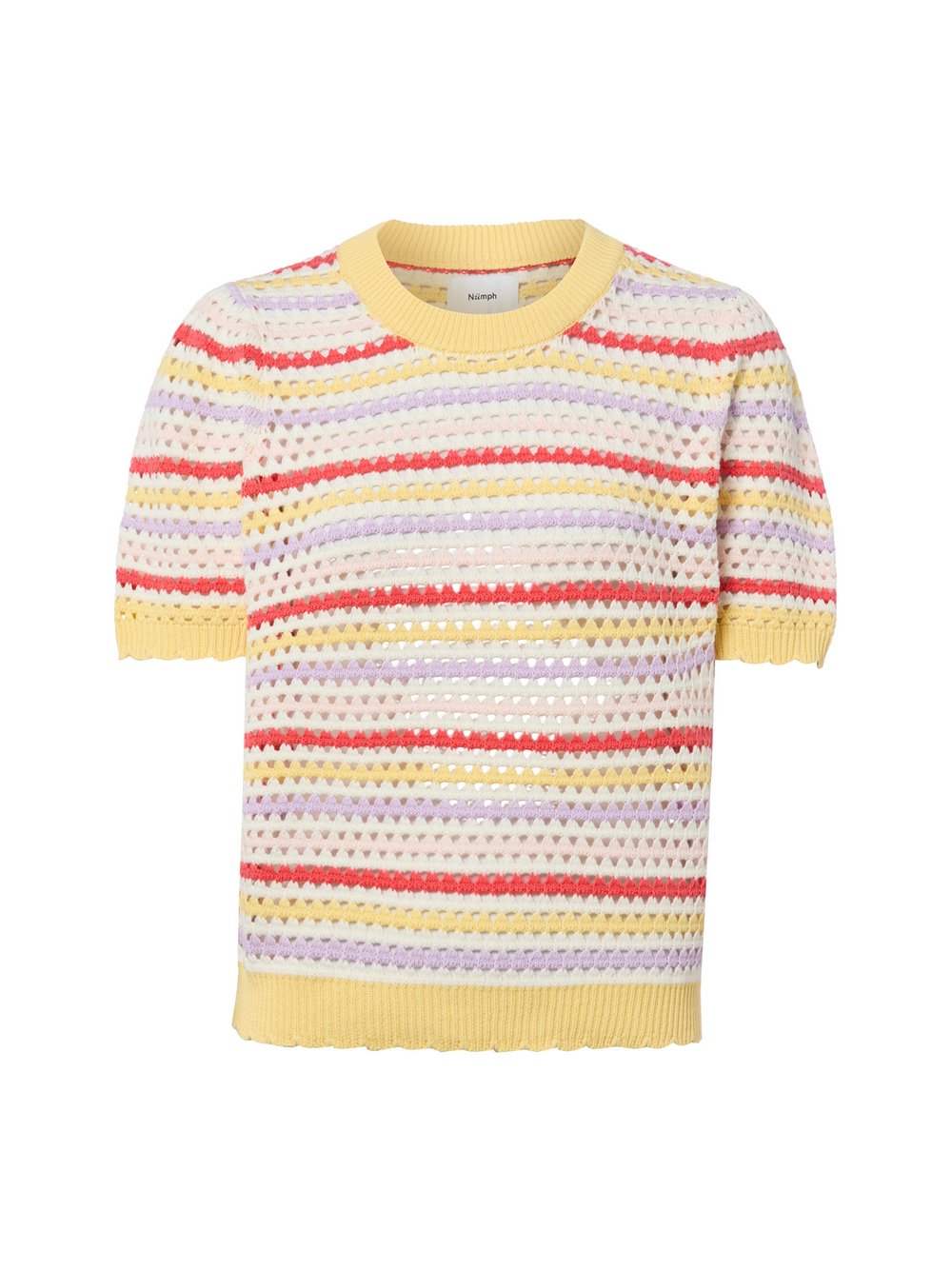 Nümph Sweter z krótkim rękawem - NUNancy Kobiety Bawełna (100%) żółty