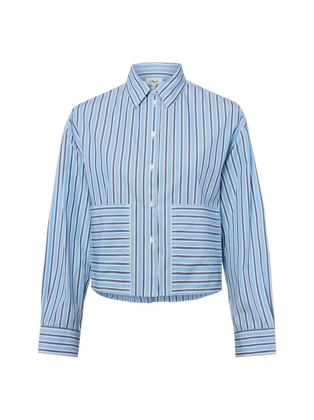 s.Oliver Hemdbluse Damen Baumwolle (100%) blau gestreift, 38