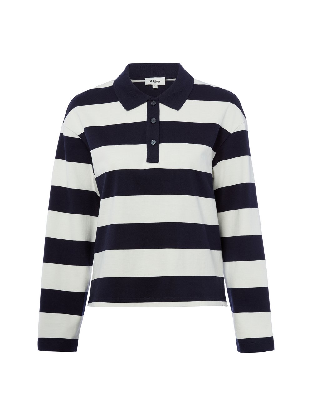 Gestreiftes Sweatshirt mit Polokragen