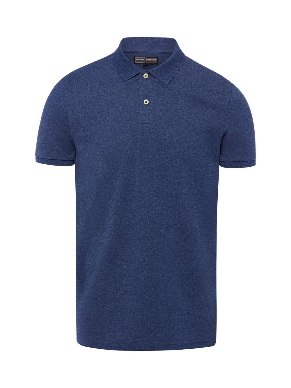 Finshley & Harding Poloshirt Herren Baumwolle blau meliert, XL