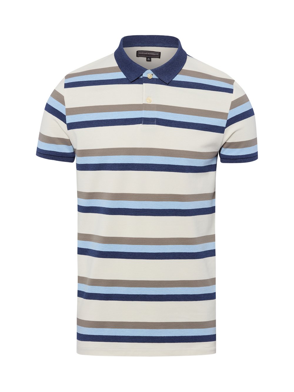 Finshley & Harding Poloshirt Herren Baumwolle mehrfarbig gestreift, XL