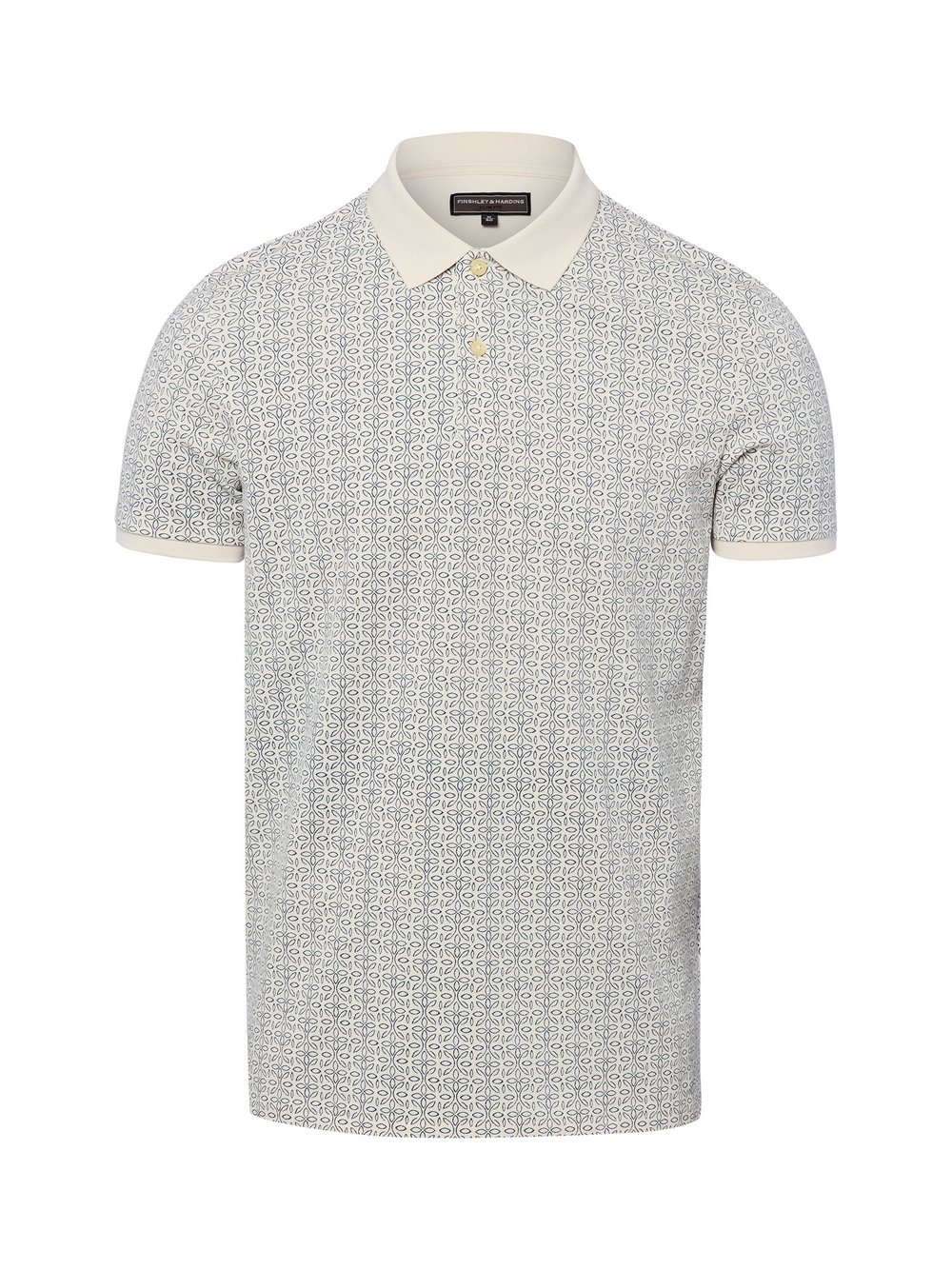 Finshley & Harding Poloshirt Herren Baumwolle grau gemustert, XXL