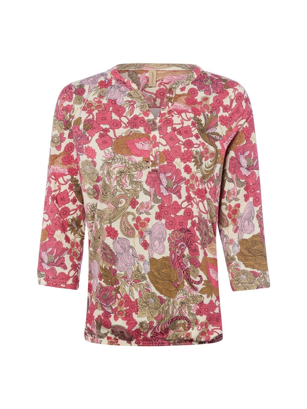 soyaconcept® Langarmshirt Damen Baumwolle pink gemustert, S